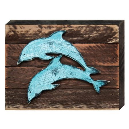 CLEAN CHOICE Two Dolphins Art on Board Wall Decor CL1774688